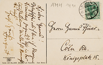 Postkarte von August Macke an Hans Thuar