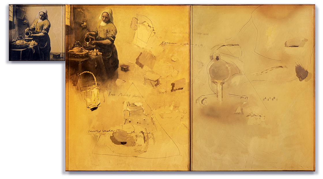 Douglas Swan, Kitchen Maid (after Vermeer), 1978, Triptychon
