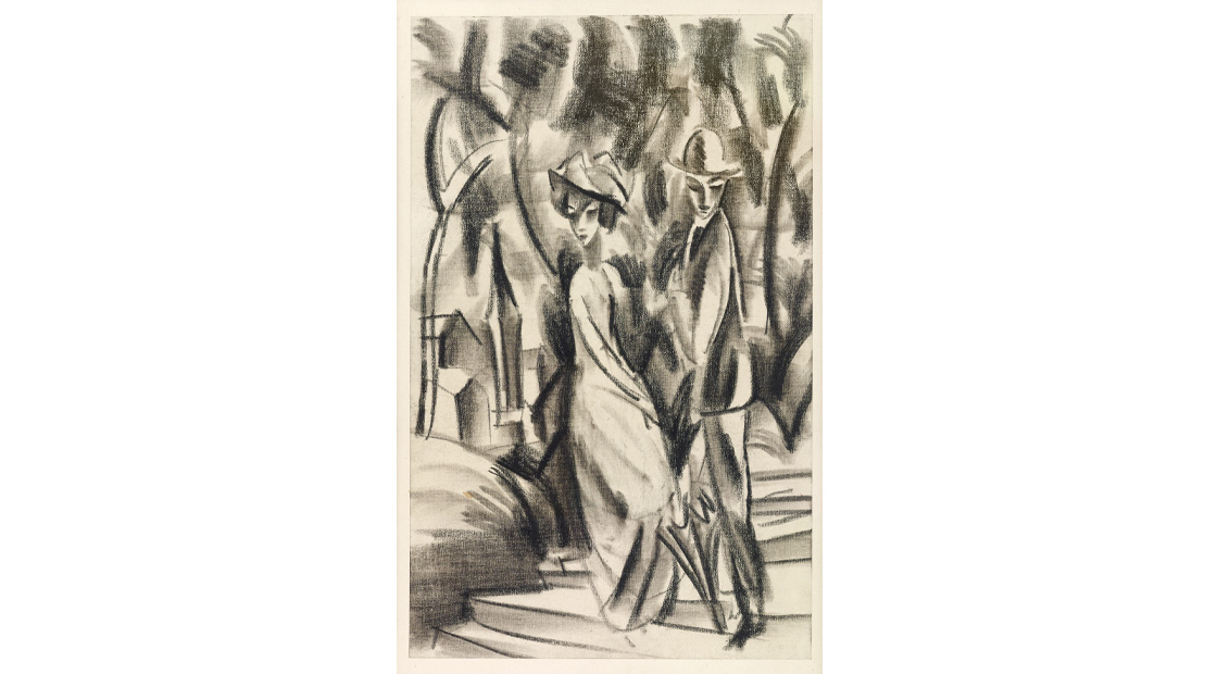 August Macke: Paar im Waldweg, 1914