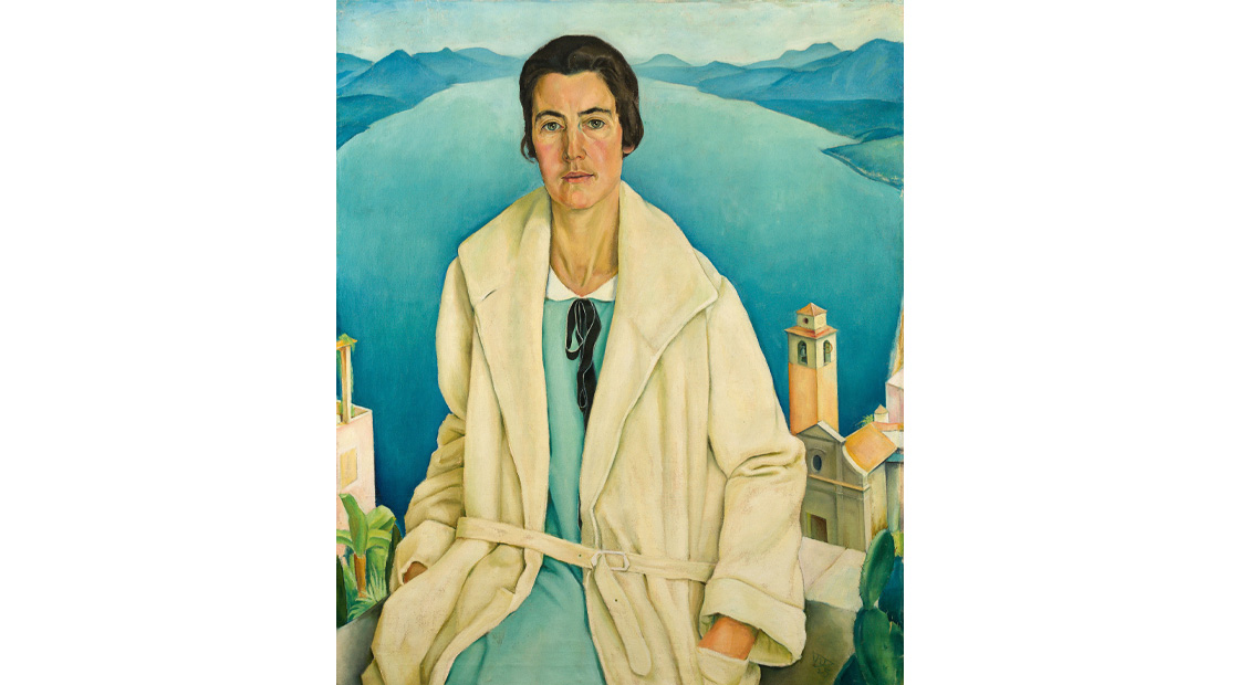 E. A. Weber: „Frau L.H.” (Porträt von Liane Hasenclever hoch über dem Luganer See), 1925