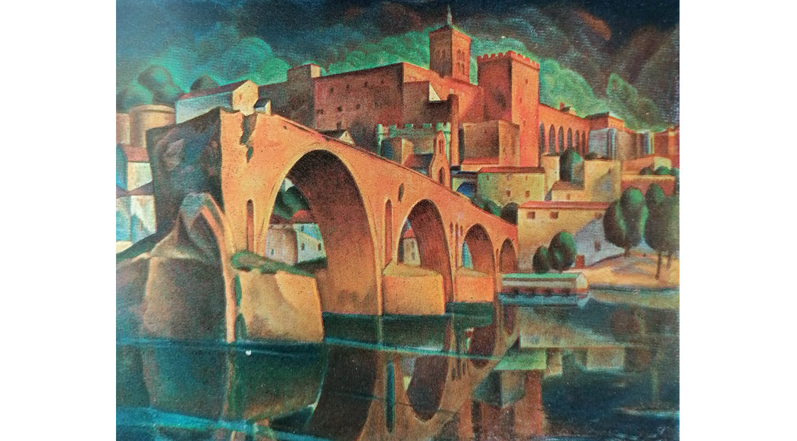 Evarist Adam Weber: Avignon, um 1920, Öl